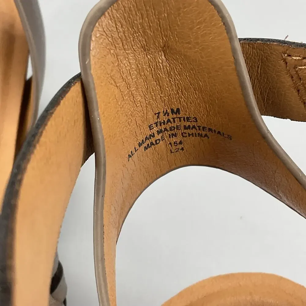 NEW earth Women’s Hattie Fisherman Wedge Sandals Pewter Size 7.5M